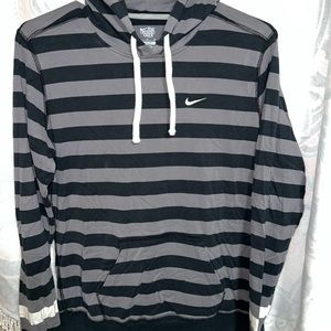 Nike black and grey stripped hoodie